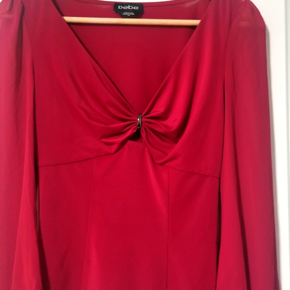 Chiffon long leaves blouse